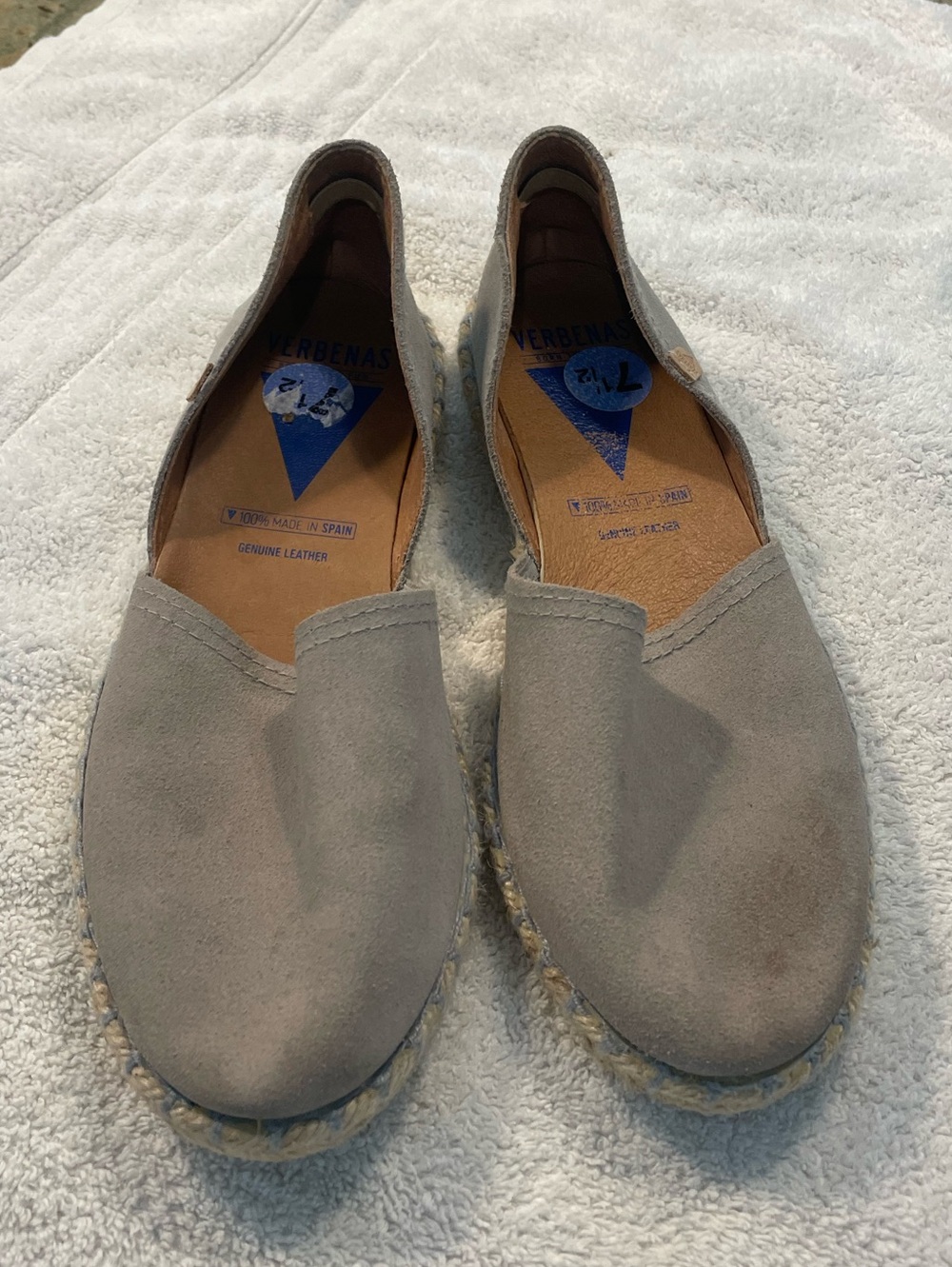 Verbenas Carmen Serraje gray suede espadrilles - 7.5